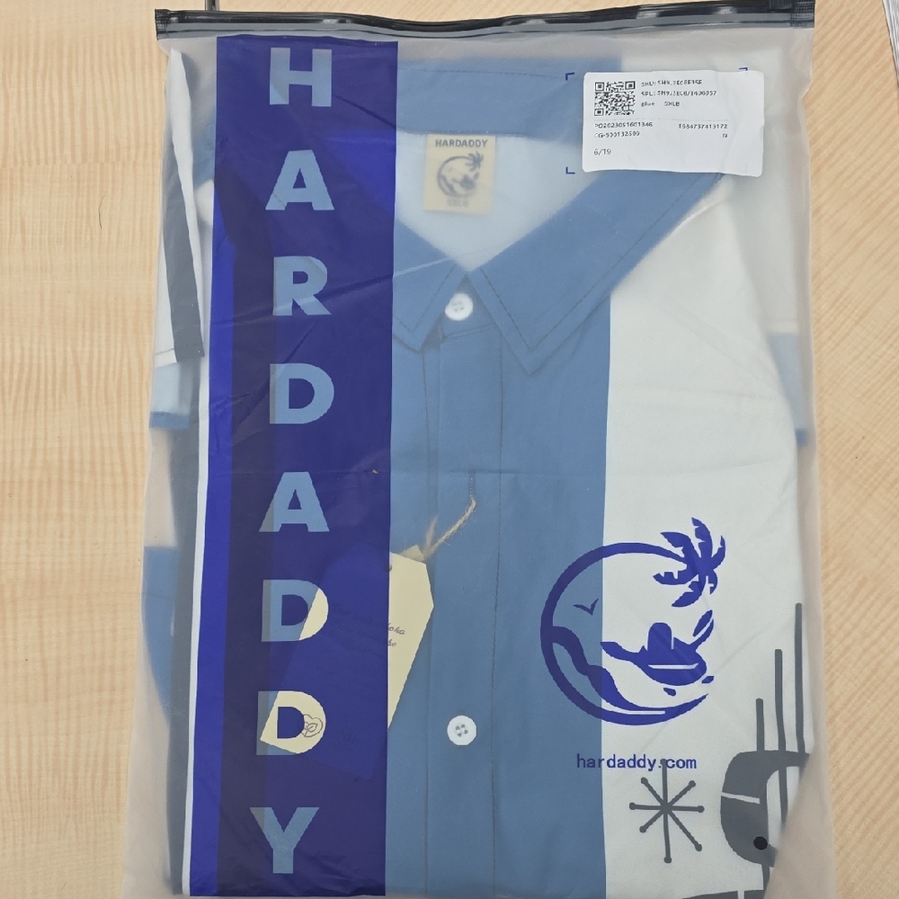 Hardaddy Blue and White Casual Button Down Shirt